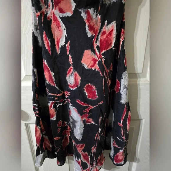 Vintage Donna Ricco 100% Silk Black Floral Print Mini Halter Dress, Lined, EUC! - Picture 5 of 11